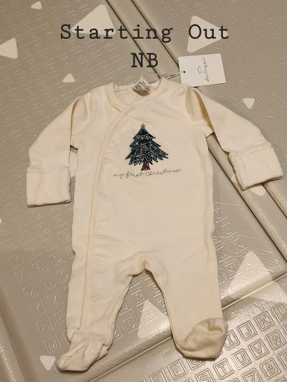 Starting Out Cream 'My First Christmas' Baby One-Piece
